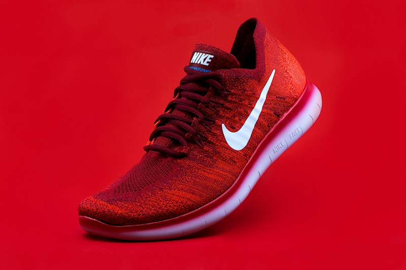 Red statement sneakers
